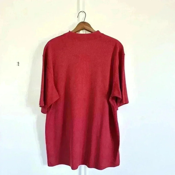 Wisconsin Badgers Cutter Buck Red Mock Neck Shirt Short Sleeve University XL Men - Picture 5 of 12